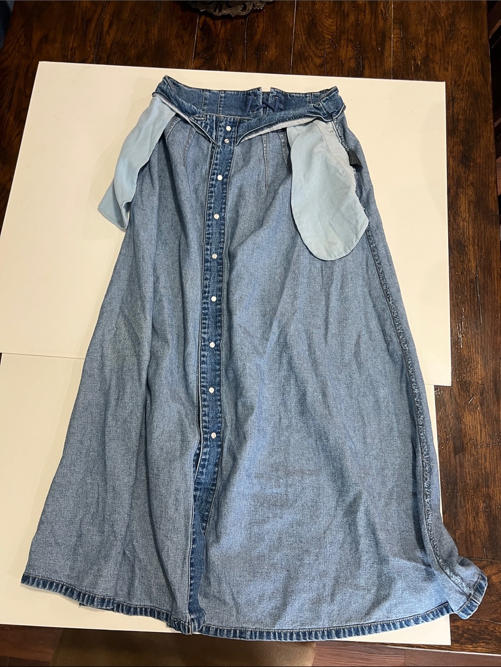 Lizwear Button-Front Blue Denim Maxi Skirt - Picture 9 of 12